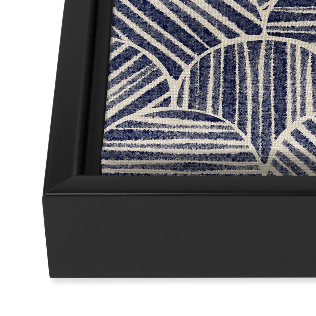 Navy Blue Striped Pattern #2 Framed Canvas Print Gallery Image 3