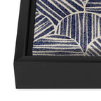 Navy Blue Striped Pattern #2 Framed Canvas Print Gallery Image 3