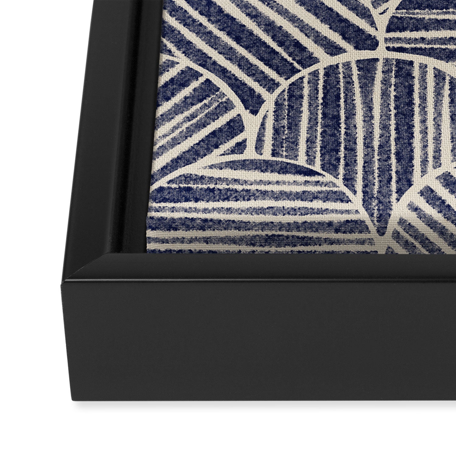 Navy Blue Striped Pattern #2 Framed Canvas Print Gallery Image 3