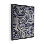 Navy Blue Striped Pattern #2 Framed Canvas Print Gallery Image 2
