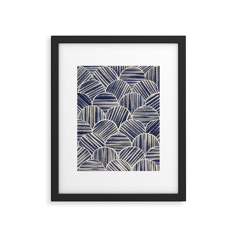 Navy Blue Striped Pattern #2 Framed Art Print Gallery Image 6