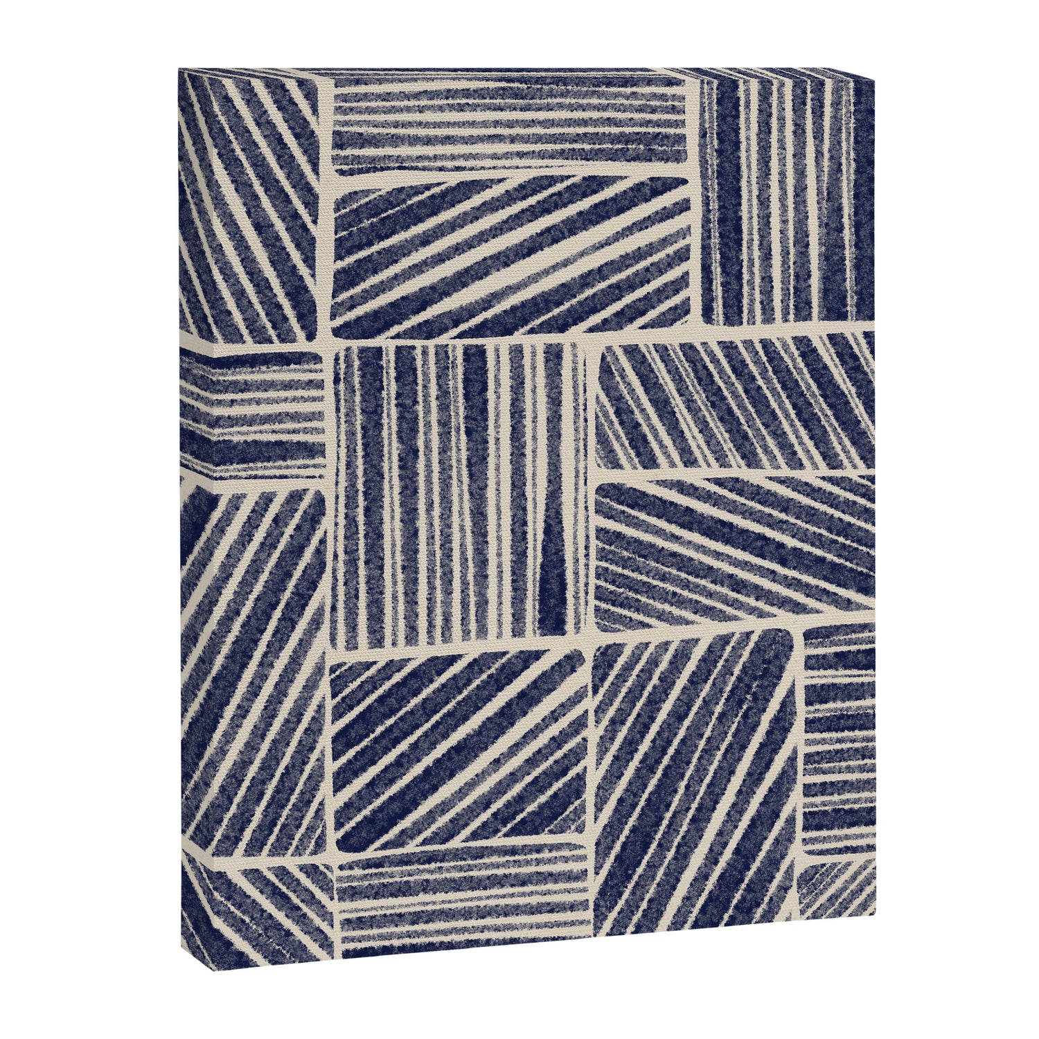 Navy Blue Striped Pattern #3 Canvas Print Gallery Image 3