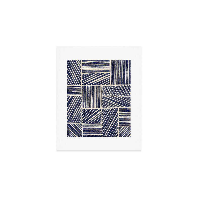 Navy Blue Striped Pattern #3 Art Print Gallery Image 1