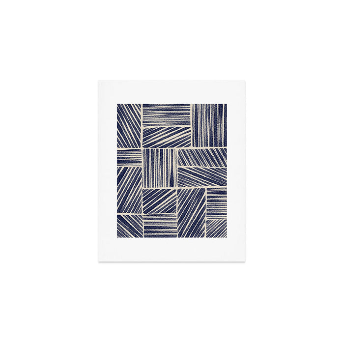 Navy Blue Striped Pattern #3 Art Print Gallery Image 1