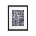 Navy Blue Striped Pattern #3 Framed Art Print Gallery Image 4