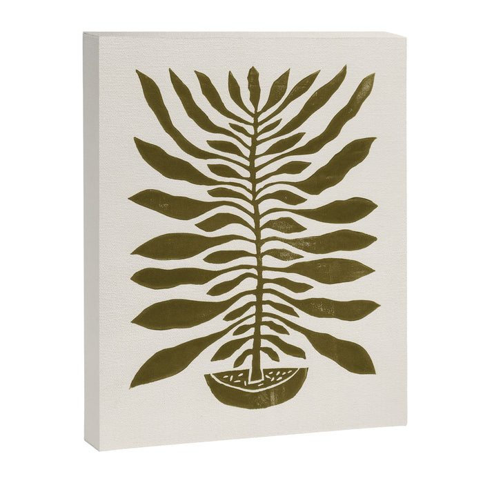 ne Hundred-Leaved Plant #22 / Lino Print Canvas Print Gallery Image 1