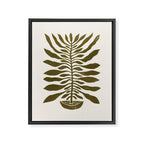 ne Hundred-Leaved Plant #22 / Lino Print Framed Canvas Print Gallery Image 6