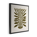 ne Hundred-Leaved Plant #22 / Lino Print Framed Canvas Print Gallery Image 2