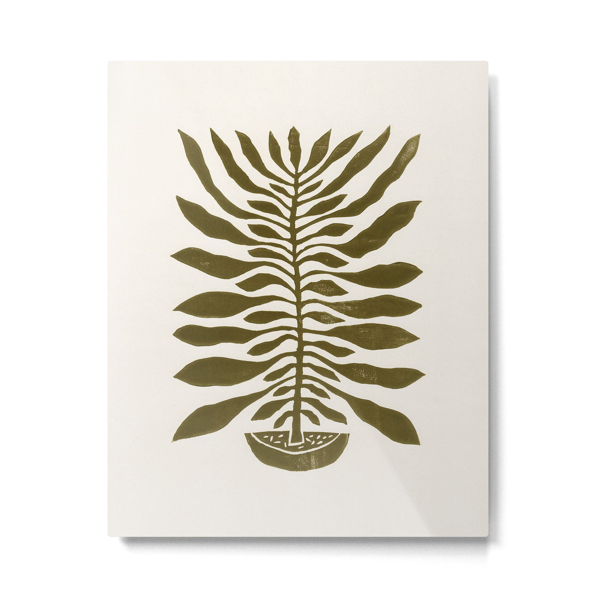 ne Hundred-Leaved Plant #22 / Lino Print Metal Print Gallery Image 4