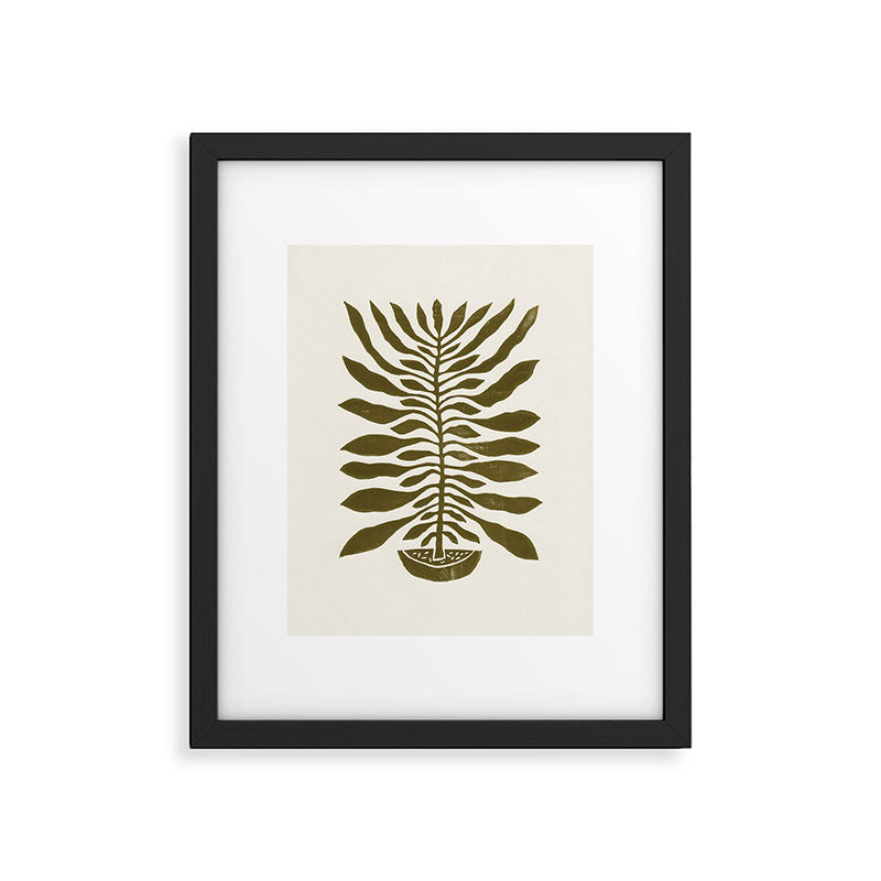 ne Hundred-Leaved Plant #22 / Lino Print Framed Art Print Gallery Image 5