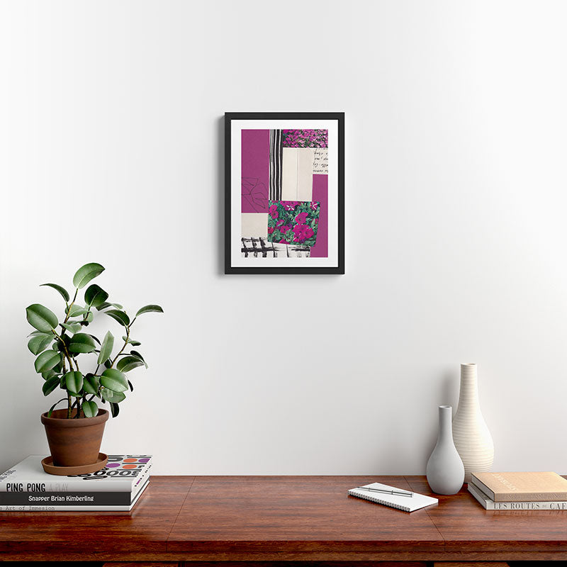 One Color Collection / Dark Fuchsia Framed Art Print Gallery Image 2