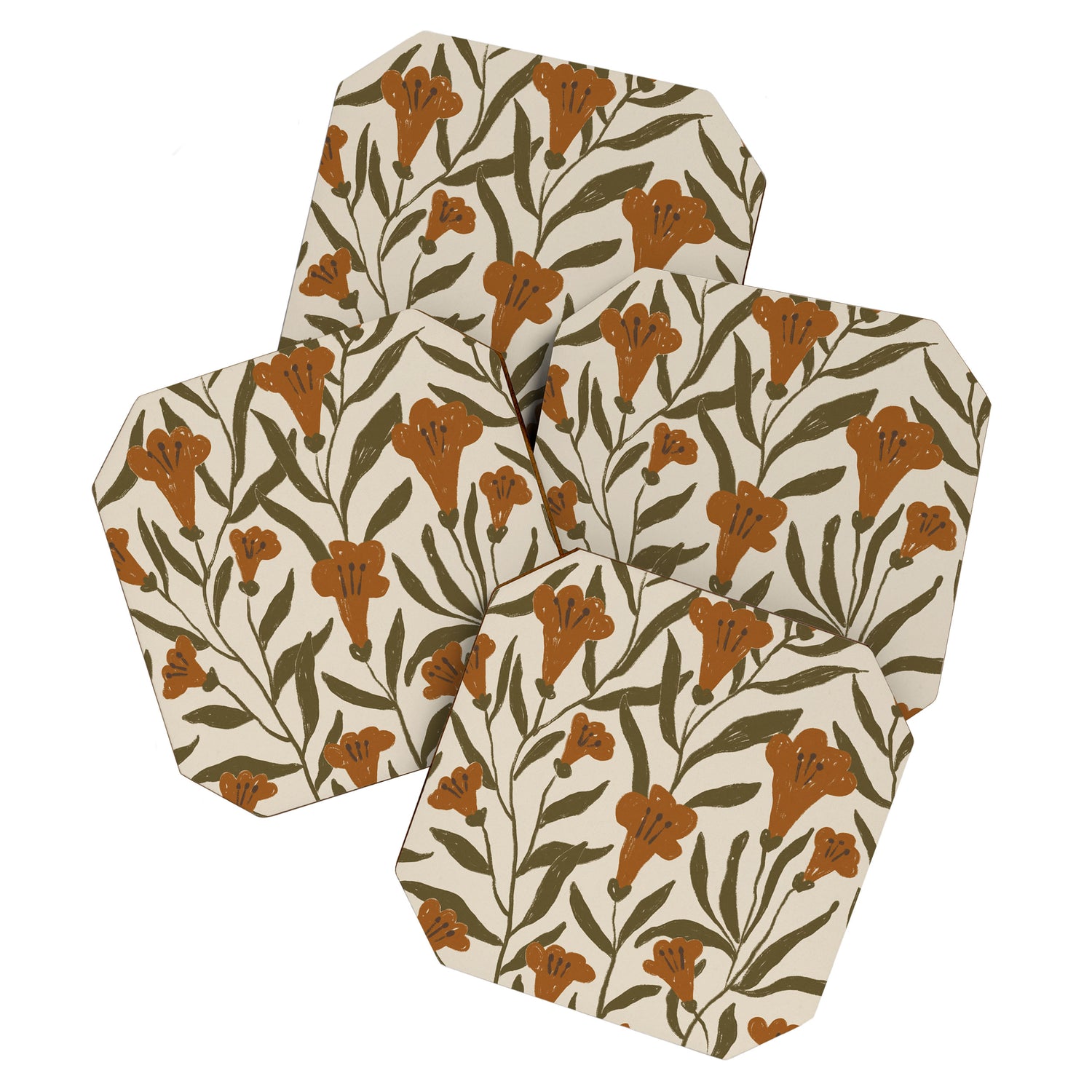 Orange Bellflowers Coaster Gallery Image 1