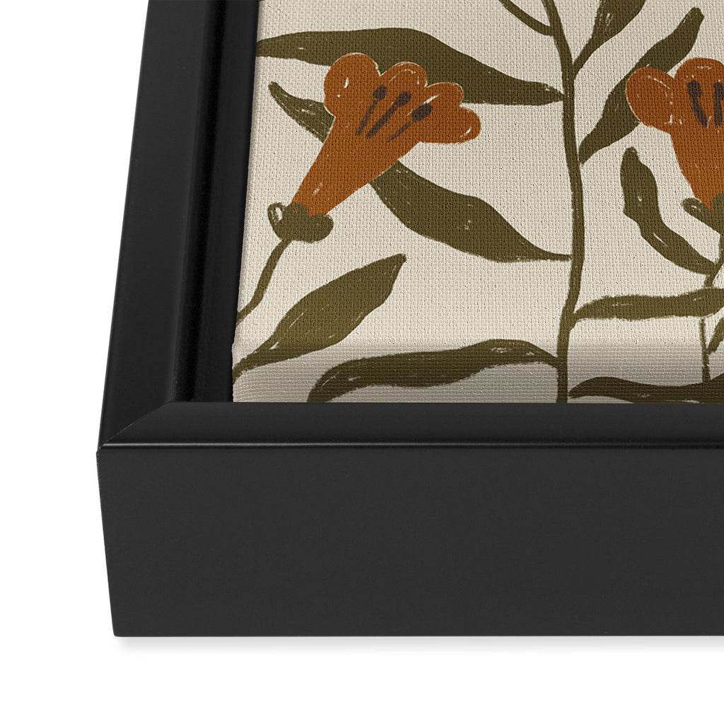 Orange Bellflowers Framed Canvas Print Gallery Image 3
