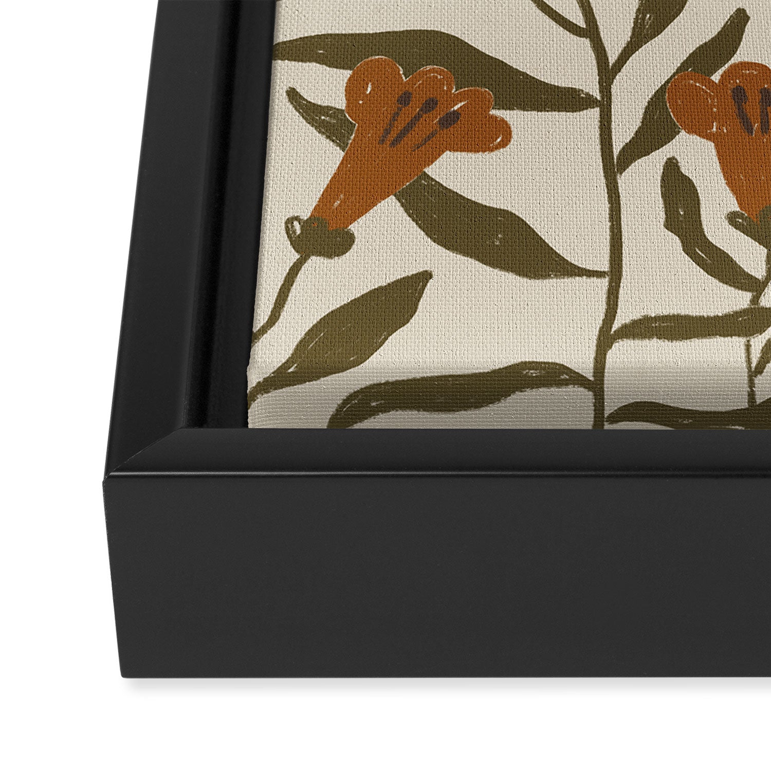 Orange Bellflowers Framed Canvas Print Gallery Image 3