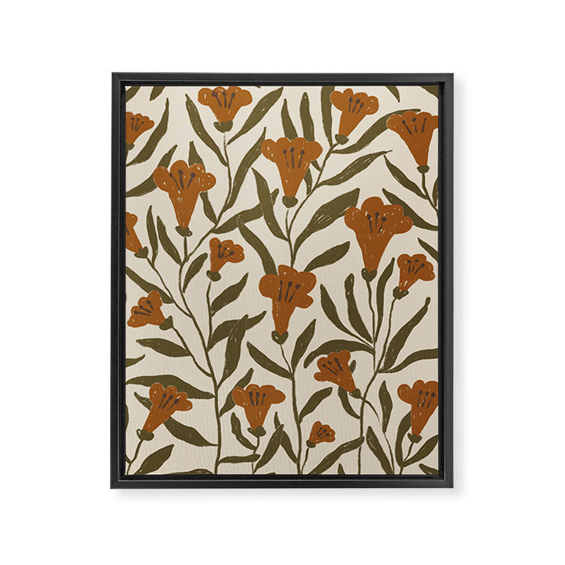 Orange Bellflowers Framed Canvas Print Gallery Image 8