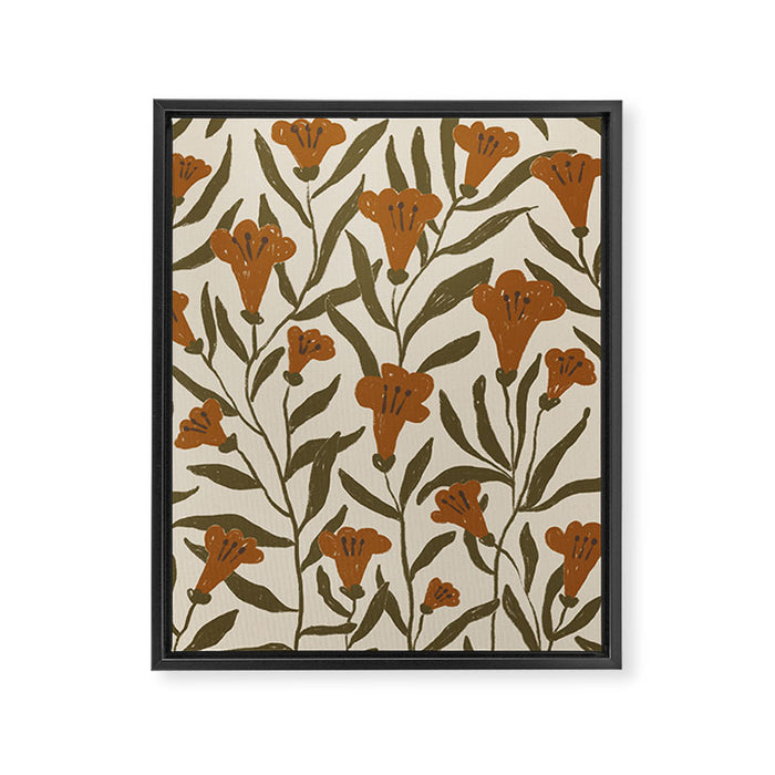 Orange Bellflowers Framed Canvas Print Gallery Image 1