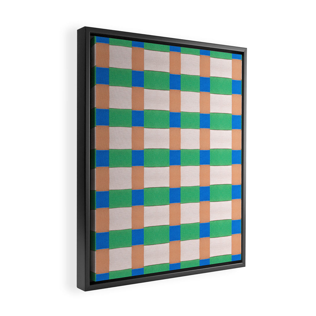 Paper Weaving Pattern #3 Framed Canvas Print Gallery Image 2