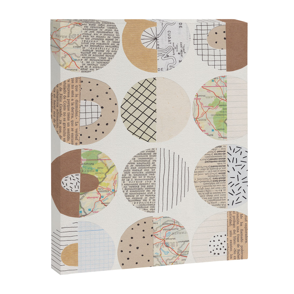 Patterned Circles: Maps & Kraft Paper Canvas Print Gallery Image 8