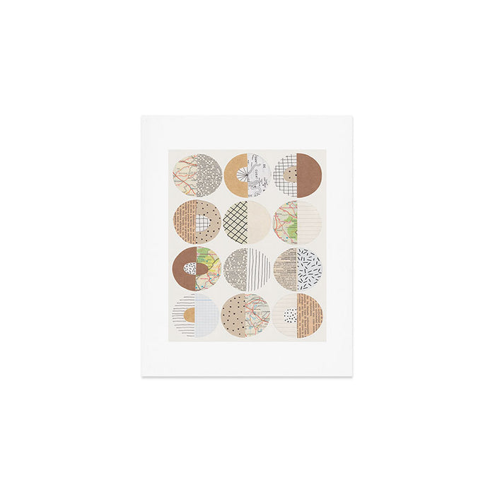 Patterned Circles: Maps & Kraft Paper Art Print Gallery Image 1