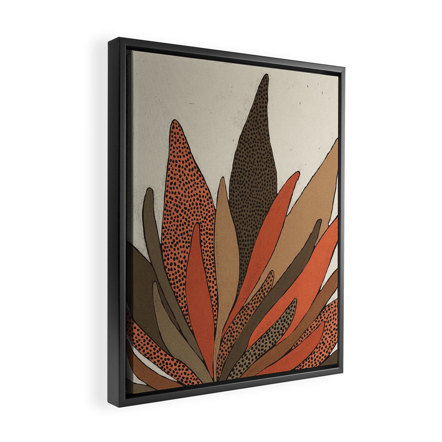 Patterned Plant Framed Canvas Print Gallery Image 2