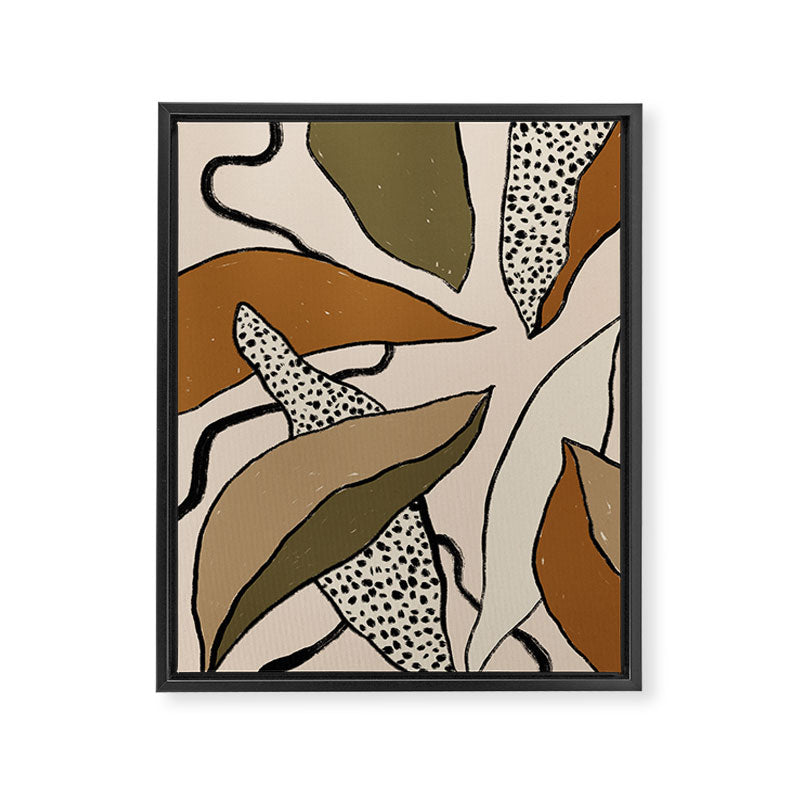 Patterned Tropical Leaves #1 Framed Canvas Print Gallery Image 8