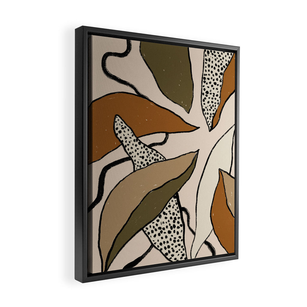 Patterned Tropical Leaves #1 Framed Canvas Print Gallery Image 2