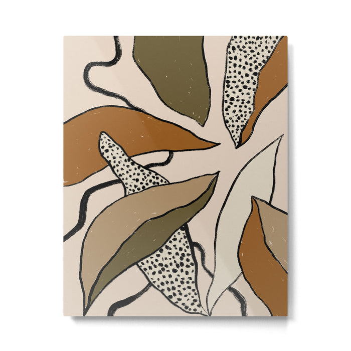 Patterned Tropical Leaves #1 Metal Print Gallery Image 1