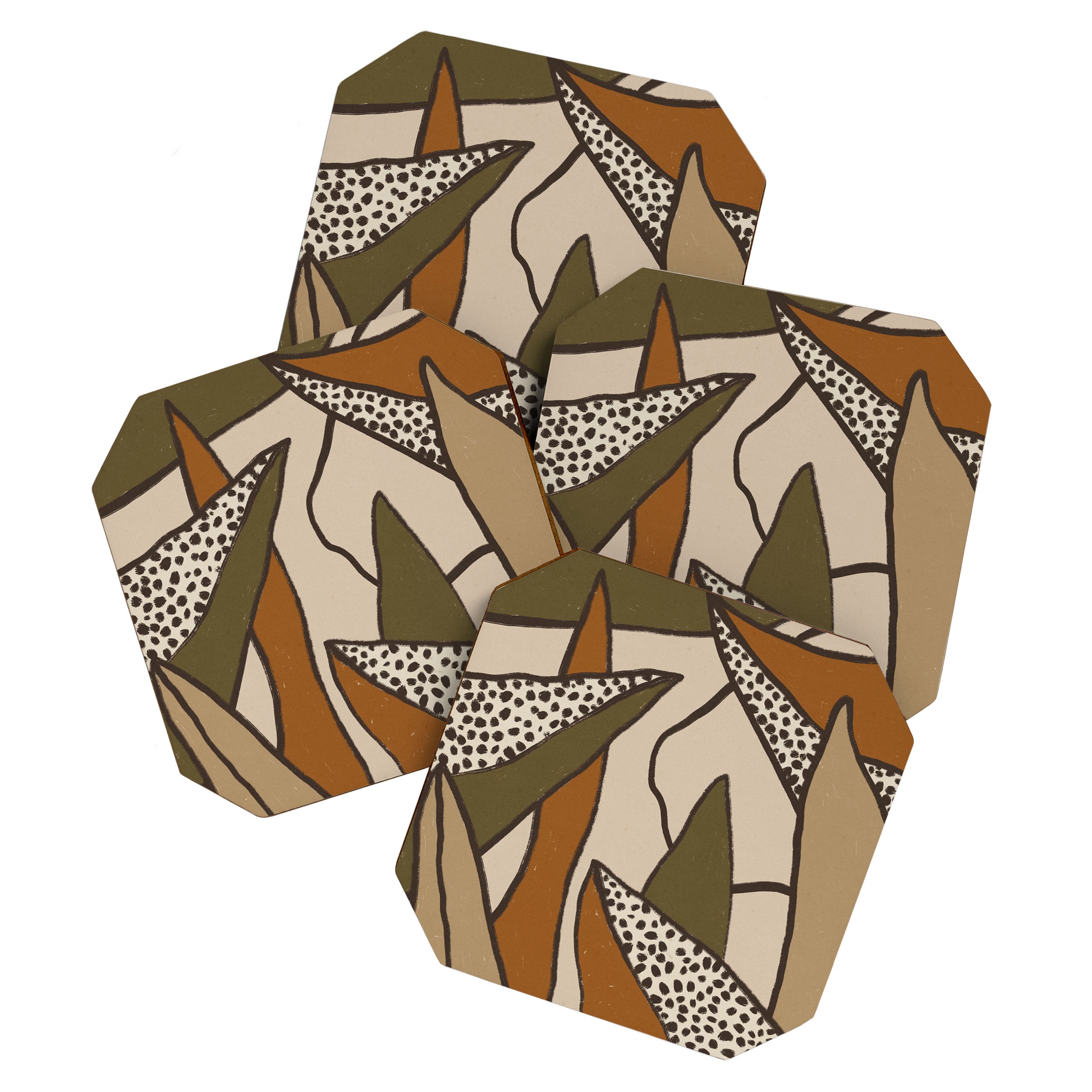 Patterned Tropical Leaves #2 Coaster Gallery Image 1