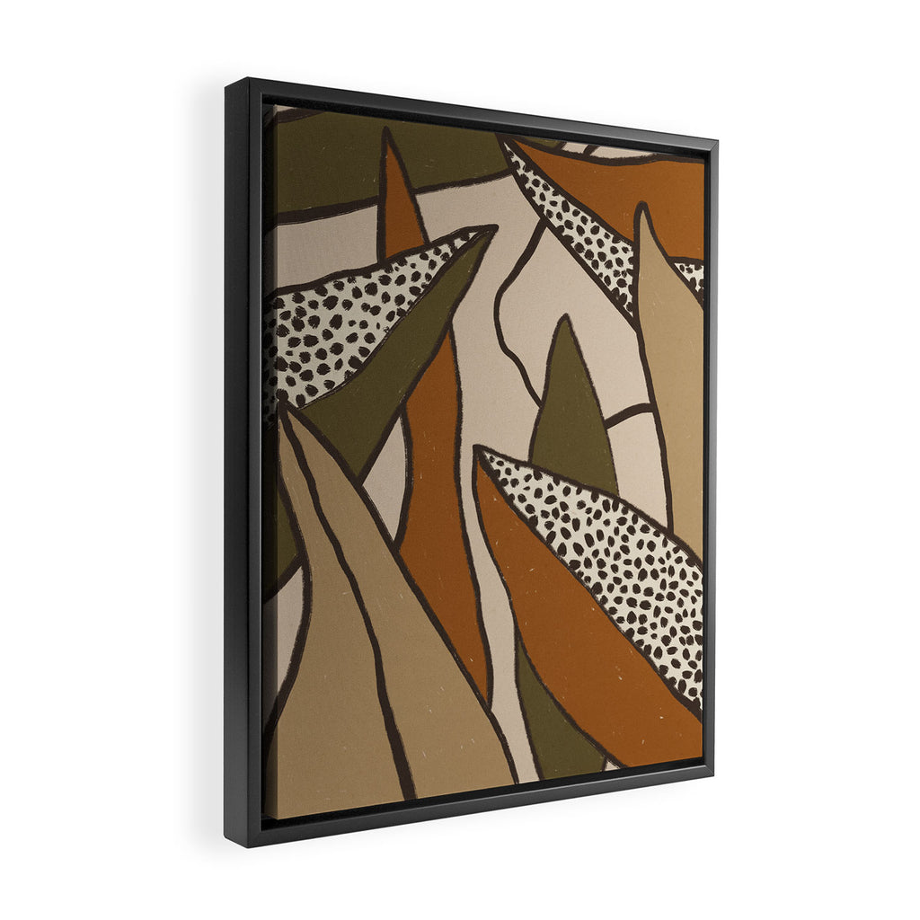Patterned Tropical Leaves #2 Framed Canvas Print Gallery Image 2