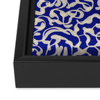Playful strokes #1 / Beige on Blue Framed Canvas Print Gallery Image 3