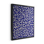 Playful strokes #1 / Beige on Blue Framed Canvas Print Gallery Image 2