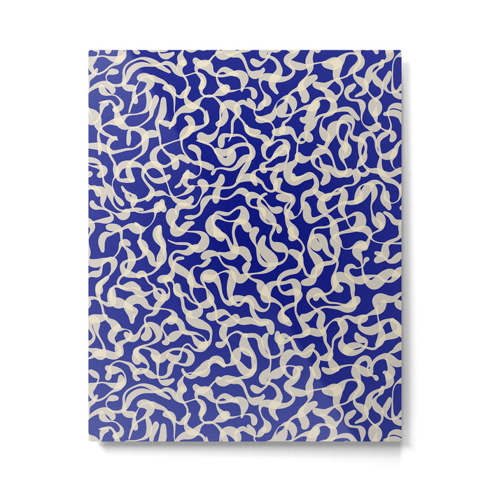 Playful strokes #1 / Beige on Blue Metal Print Gallery Image 1