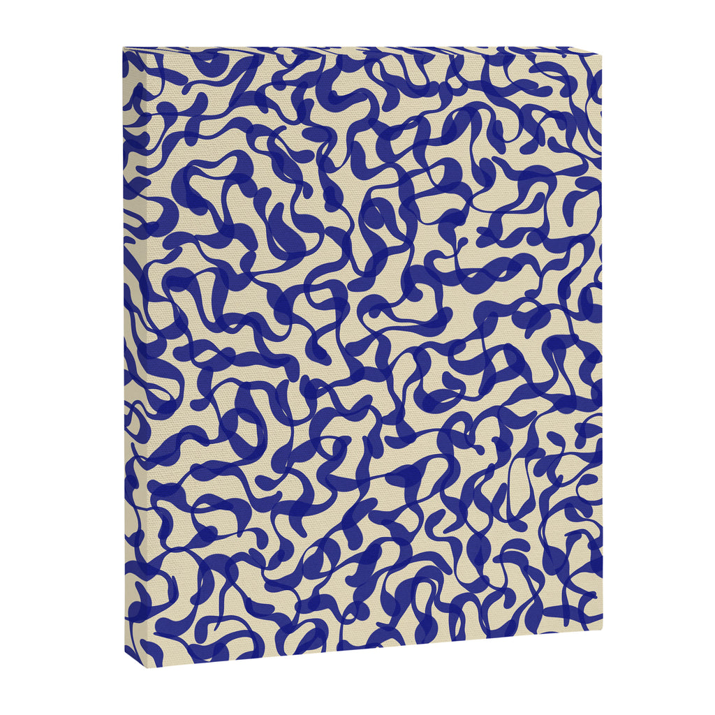 Playful strokes #2 / Blue on Beige Canvas Print Gallery Image 8