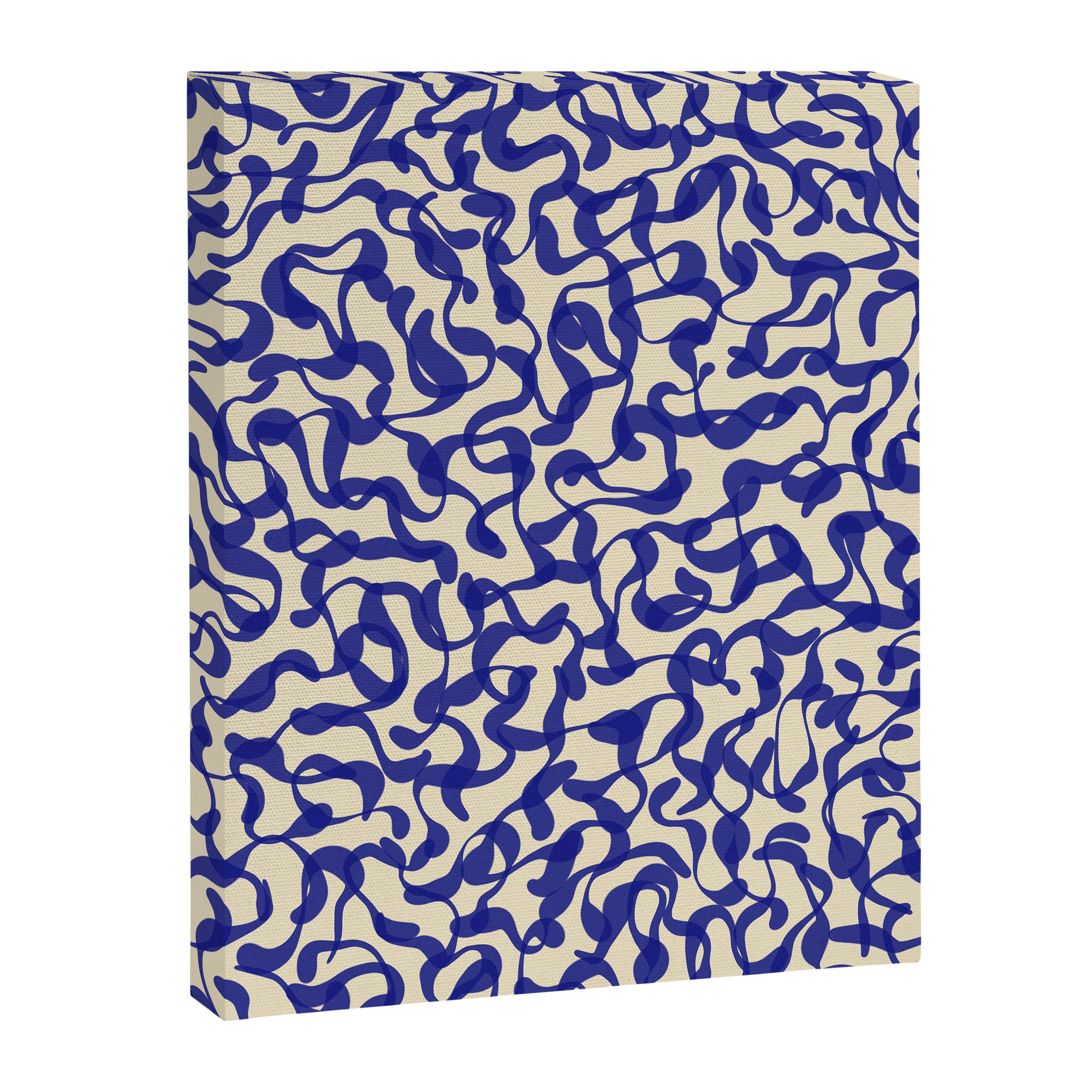 Playful strokes #2 / Blue on Beige Canvas Print Gallery Image 8