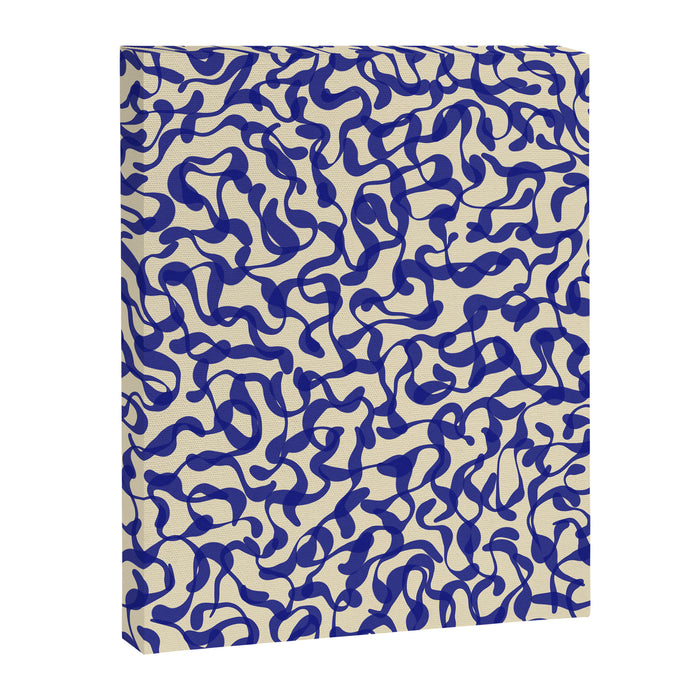 Playful strokes #2 / Blue on Beige Canvas Print Gallery Image 1