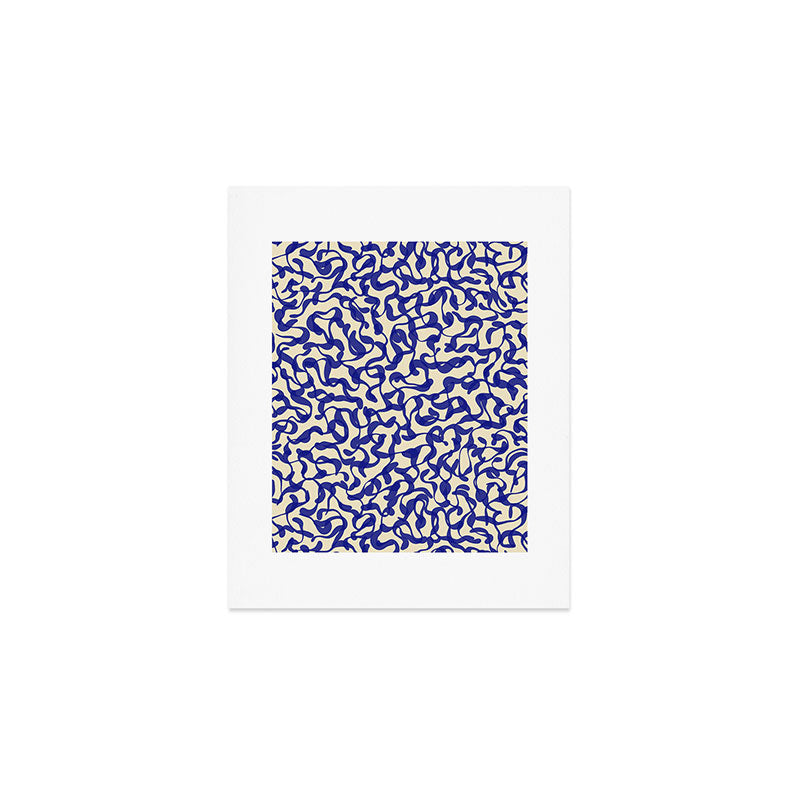 Playful strokes #2 / Blue on Beige Art Print Gallery Image 1