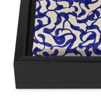 Playful strokes #2 / Blue on Beige Framed Canvas Print Gallery Image 3