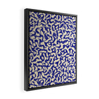 Playful strokes #2 / Blue on Beige Framed Canvas Print Gallery Image 2