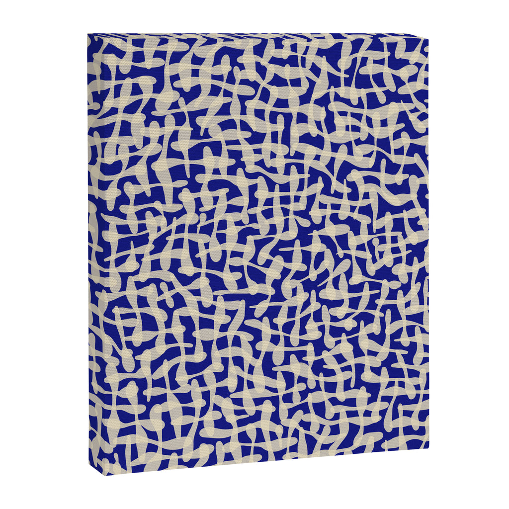 Playful strokes #3 / Beige on Blue Canvas Print Gallery Image 6