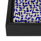 Playful strokes #3 / Beige on Blue Framed Canvas Print Gallery Image 3