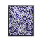 Playful strokes #3 / Beige on Blue Framed Canvas Print Gallery Image 6
