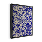 Playful strokes #3 / Beige on Blue Framed Canvas Print Gallery Image 2