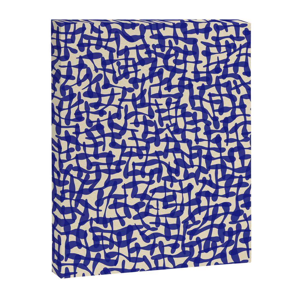 Playful strokes #4 / Blue on Beige Canvas Print Gallery Image 6
