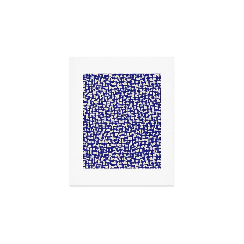 Playful strokes #4 / Blue on Beige Art Print Gallery Image 1
