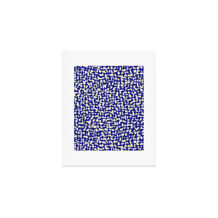 Playful strokes #4 / Blue on Beige Art Print Gallery Image 1