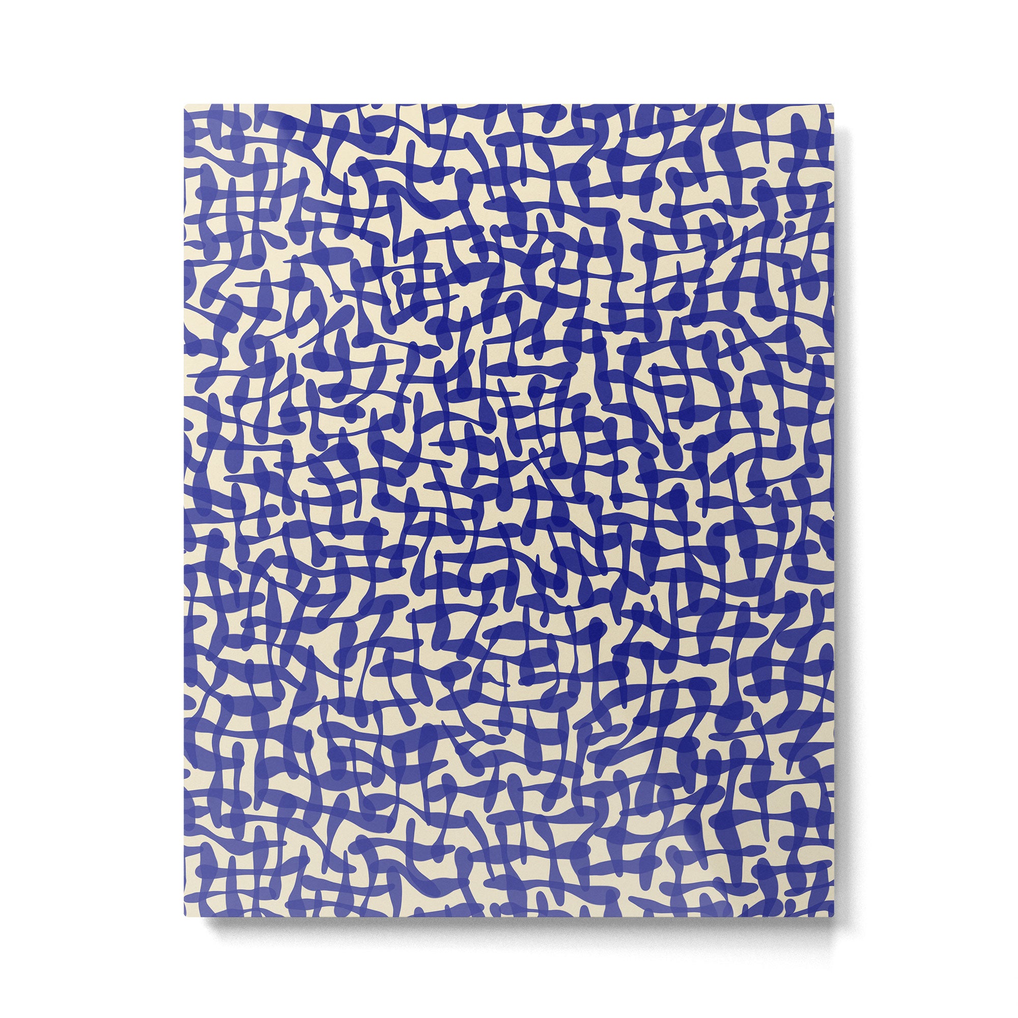 Playful strokes #4 / Blue on Beige Metal Print Gallery Image 4