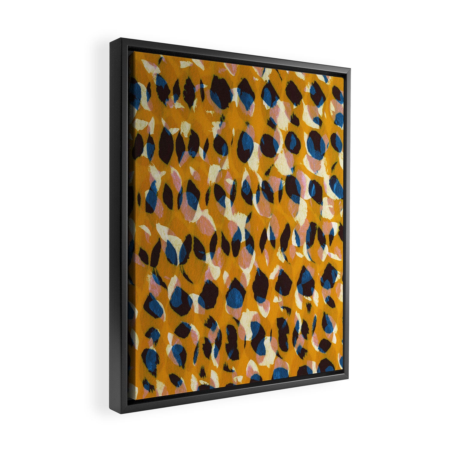Pure Strokes #2 / Orange, Pink & Blue Framed Canvas Print Gallery Image 2