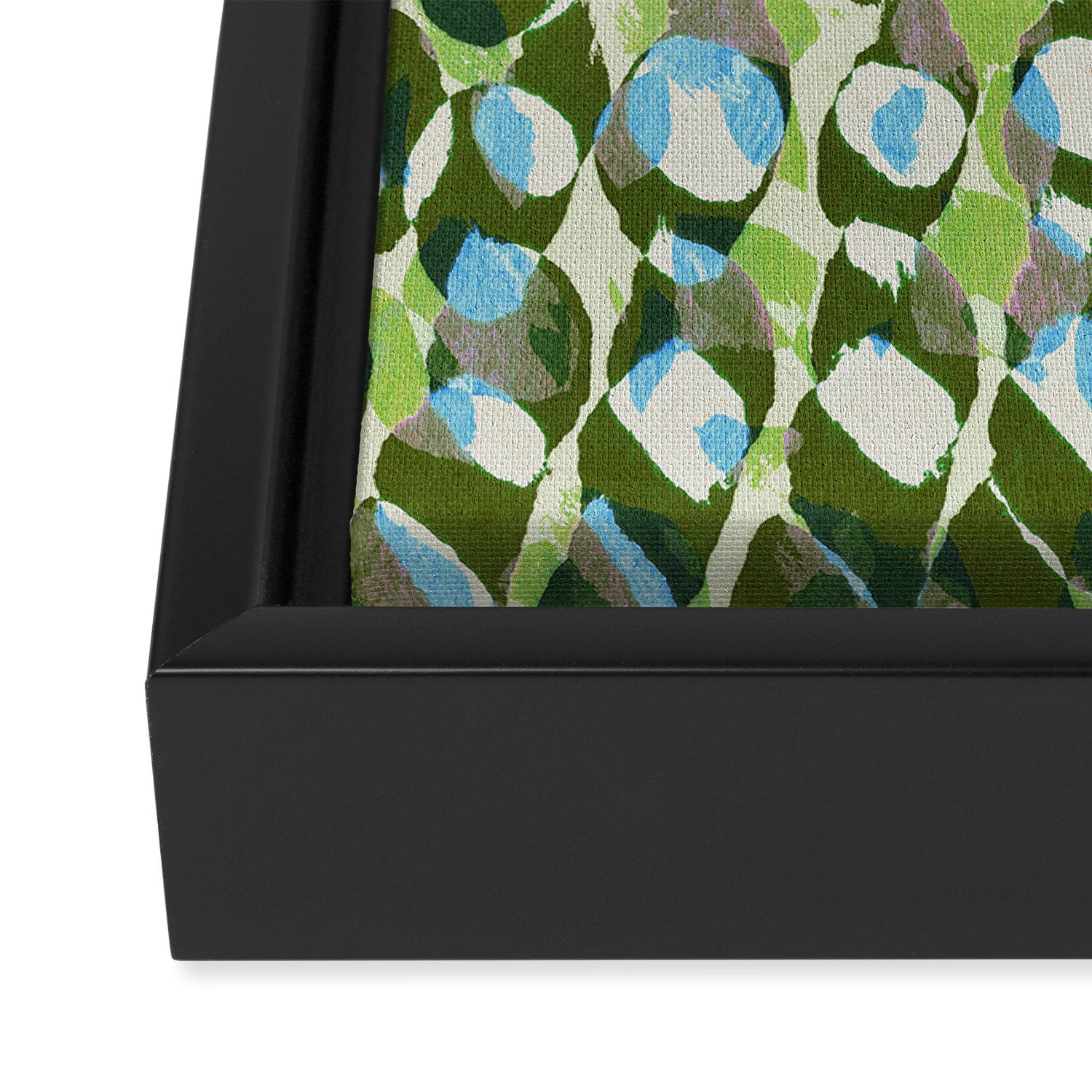 Pure Strokes #3 / Green & Blue Framed Canvas Print Gallery Image 3