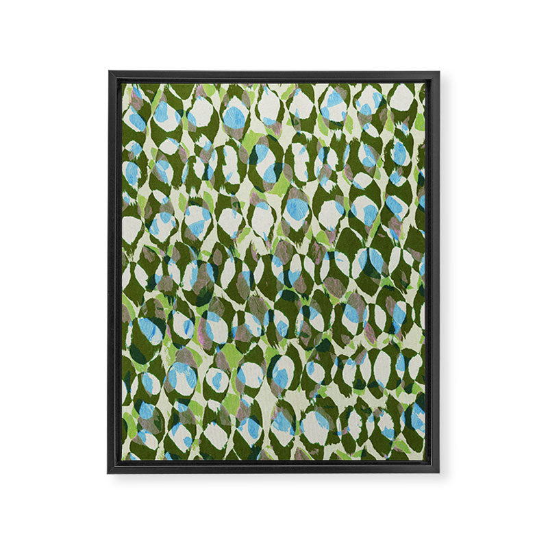 Pure Strokes #3 / Green & Blue Framed Canvas Print Gallery Image 6