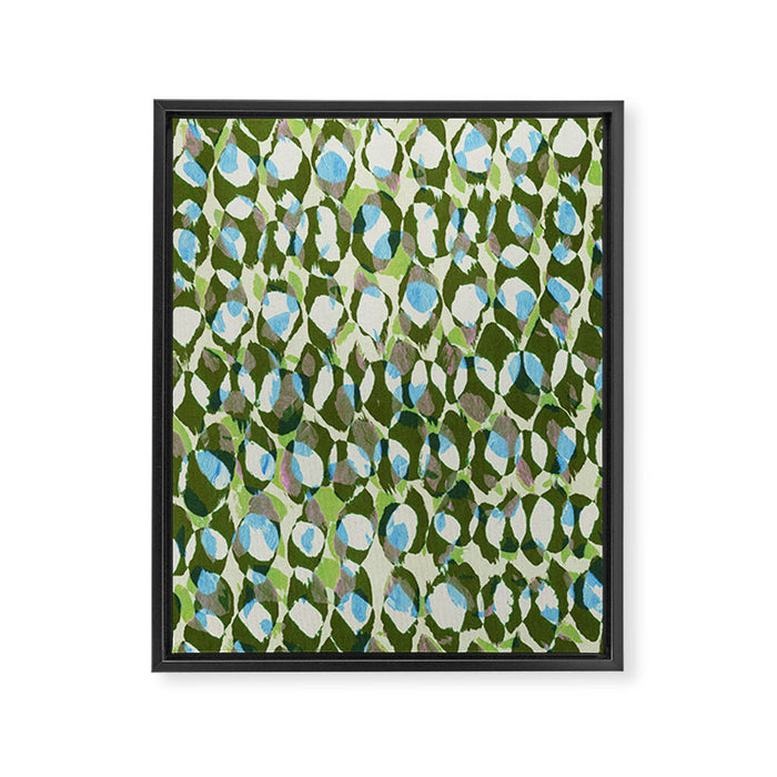 Pure Strokes #3 / Green & Blue Framed Canvas Print Gallery Image 1